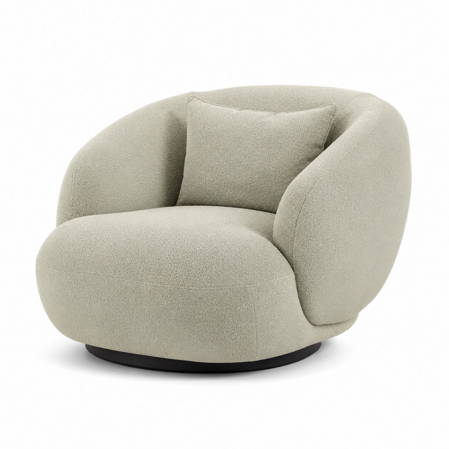 Fotel Boucle Obrotowy Szary