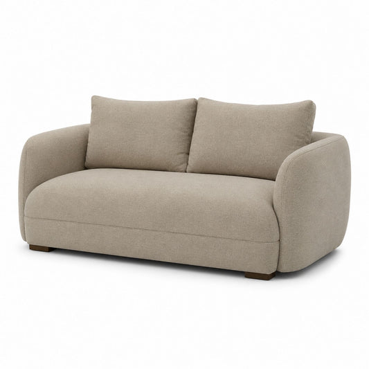 Sofa dwuosobowa z poliestru Beżowa 200x100 cm