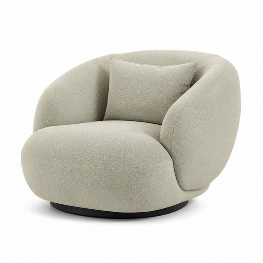 Fotel Boucle Obrotowy Szary