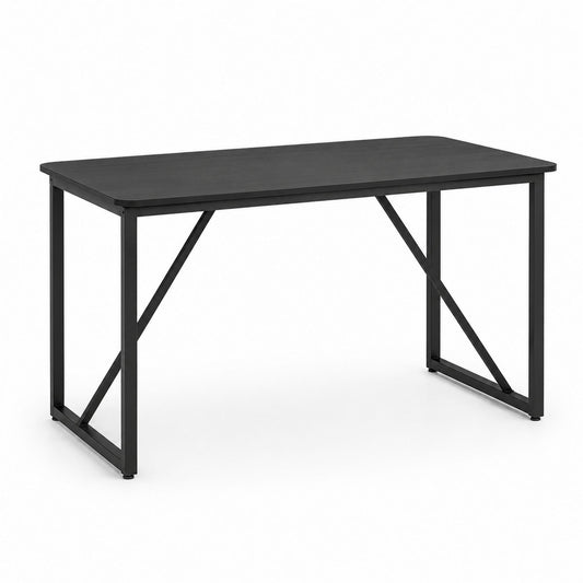 Stół prostokątny z blatem MDF i stalowymi nogami czarny 120cm