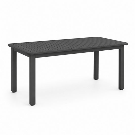 Stół ogrodowy aluminiowy czarny 200x100x75 cm