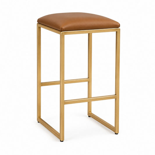 Stołek barowy metalowy, siedzisko z syntetycznej skóry, 75 cm