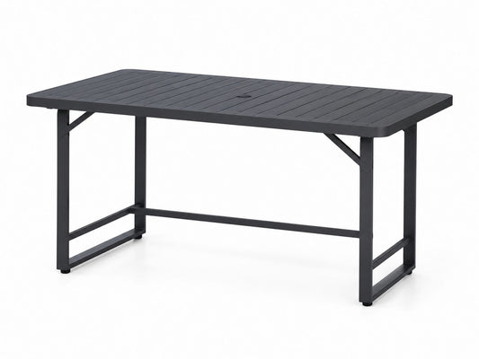 Stół ogrodowy metalowy czarny prostokątny 180x90x75 cm